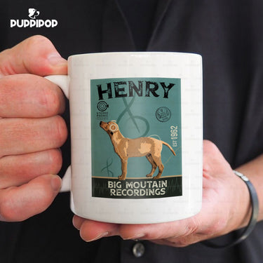 Custom Dog Mug - Personalized Big Mountain Recordings Gift For Dad - White Mug